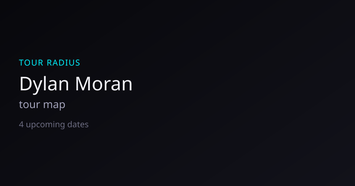 Dylan Moran Tour 2026 — Dates, Venues & Map | TOUR RADIUS