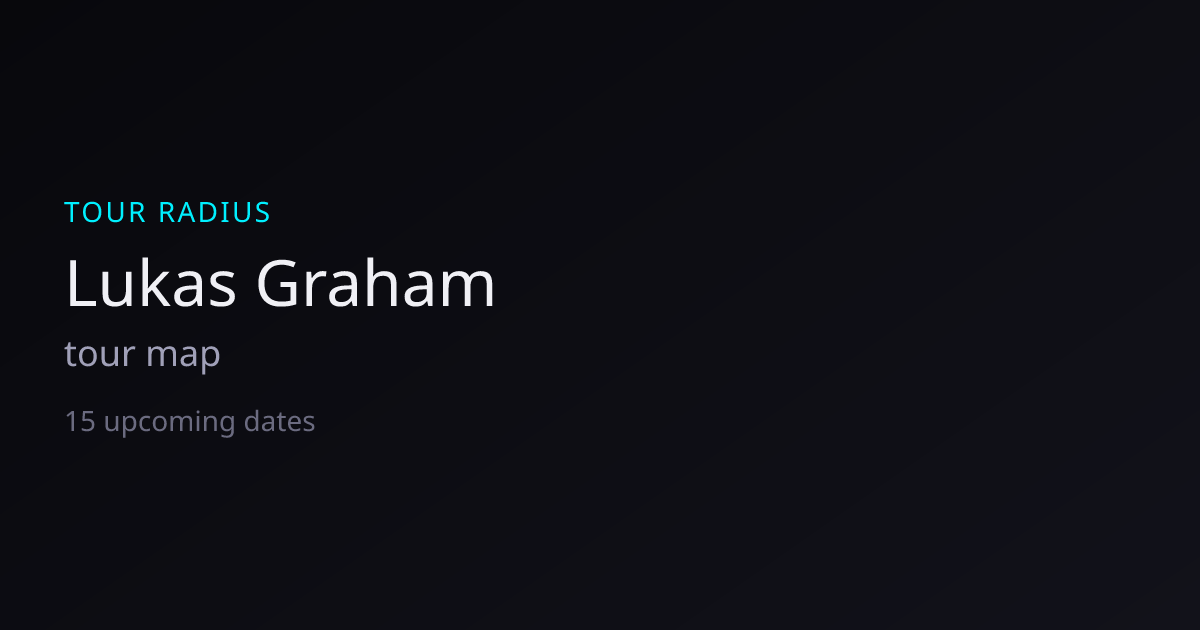 Lukas Graham Tour 2026–2027 — Dates, Venues & Map | TOUR RADIUS
